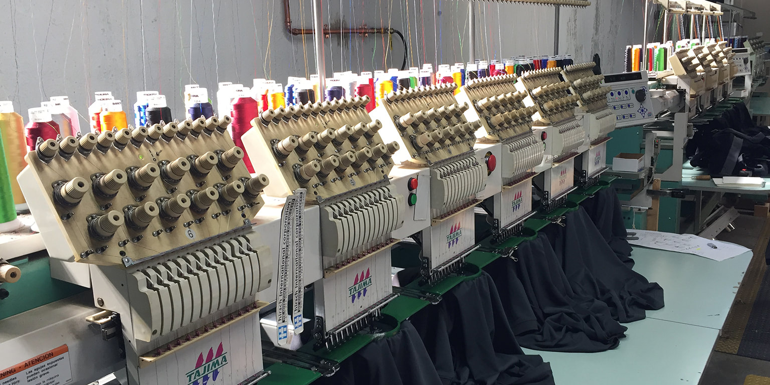 Photograph of embroidery machines