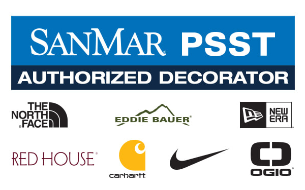 SanMar PSST Authorized Decorator brand logos